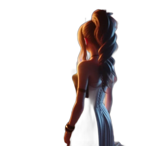 dress, hair, staff, concept art transparent PNG cut-out