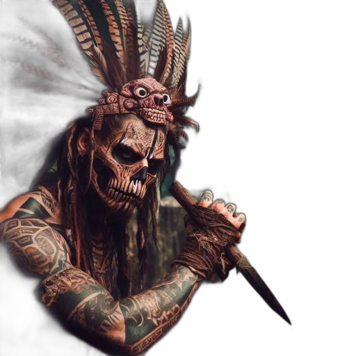 staff, mask, weapon, creature transparent PNG cut-out