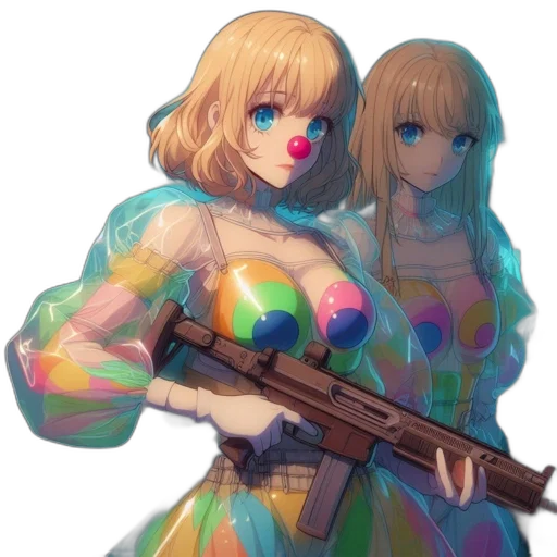 weapon, dress, jacket, vaporwave transparent PNG cut-out