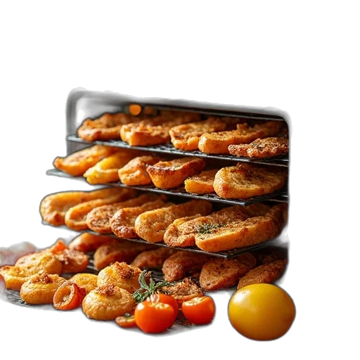 food, crown, 3d render, photorealistic transparent PNG cut-out