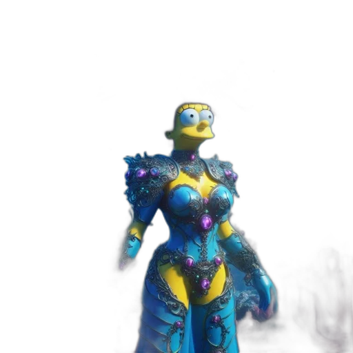 robot, dress, staff, creature transparent PNG cut-out