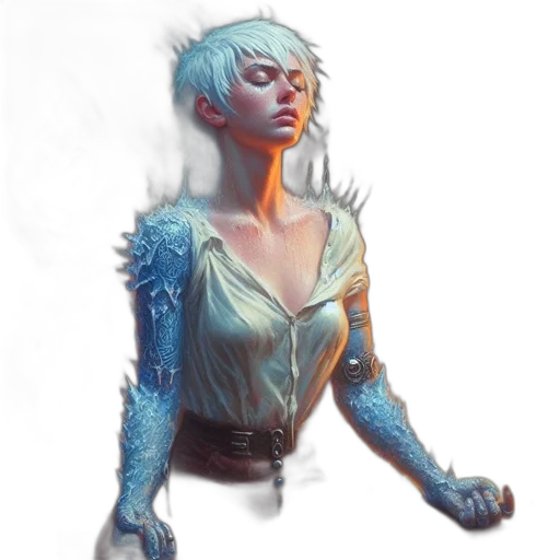 creature, staff, dress, robot transparent PNG cut-out