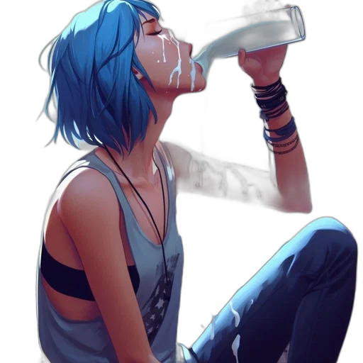 bottle, concept art, watercolor, anime transparent PNG cut-out