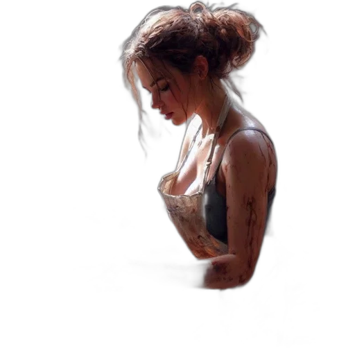 dress, jewelry, hair, face transparent PNG cut-out