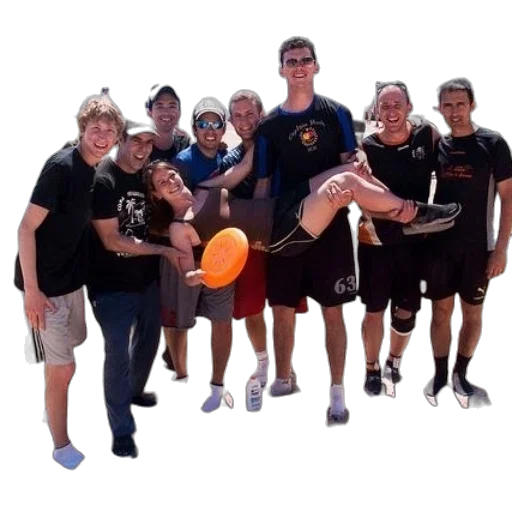 staff, umbrella, group, friends transparent PNG cut-out
