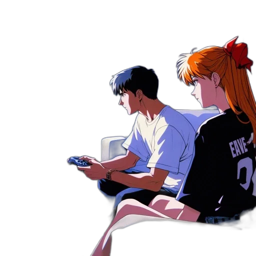 anime, concept art, pixel art, vaporwave transparent PNG cut-out