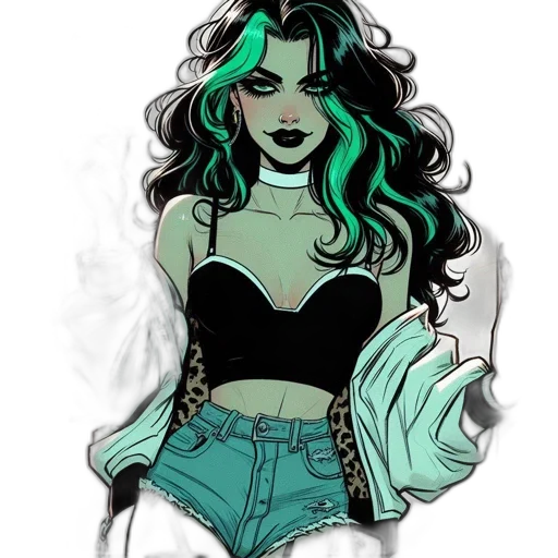 dress, comic book art, concept art, cartoon transparent PNG cut-out