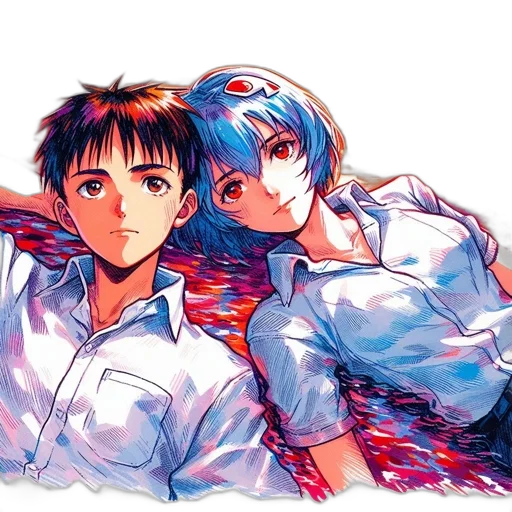 robot, anime, watercolor, vaporwave transparent PNG cut-out