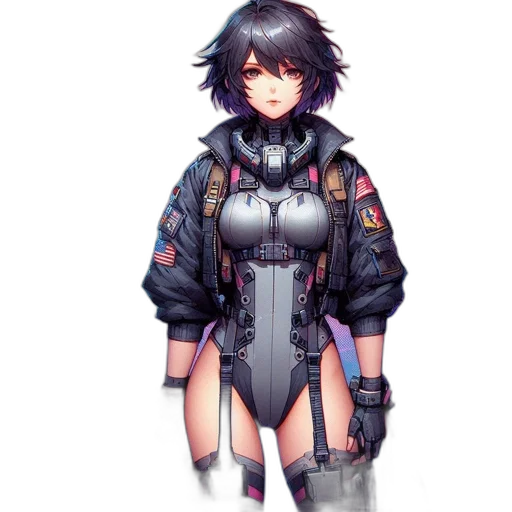 jacket, dress, robot, weapon transparent PNG cut-out