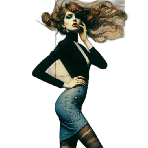 dress, concept art, photorealistic, cartoon transparent PNG cut-out