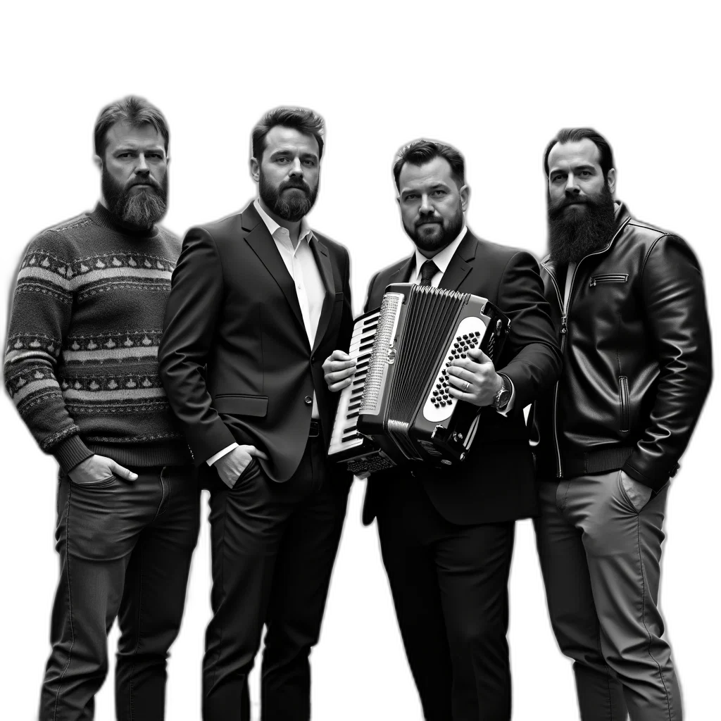 black, white, photograph, group transparent PNG cut-out