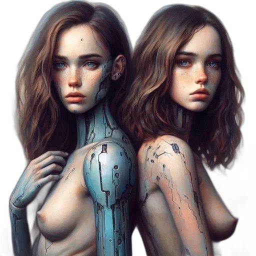 robot, dress, fantasy art, concept art transparent PNG cut-out