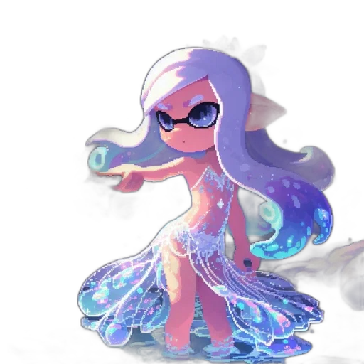 dress, creature, hair, vaporwave transparent PNG cut-out