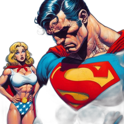 comic book art, concept art, superman, power transparent PNG cut-out