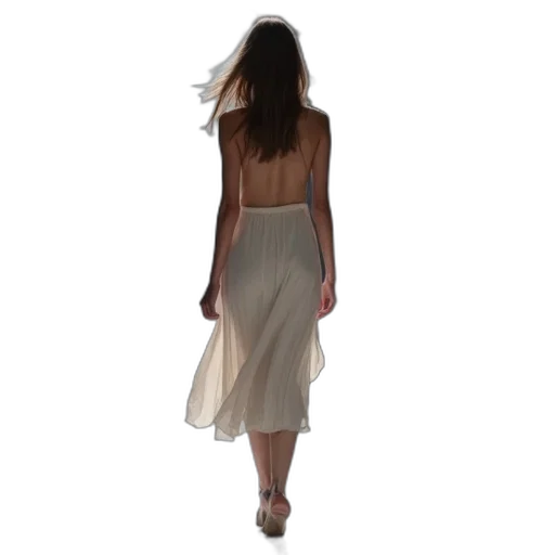 dress, earth tones, model, runway transparent PNG cut-out