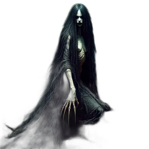 creature, staff, mask, hair transparent PNG cut-out