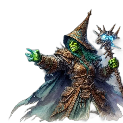 staff, concept art, fantasy art, green transparent PNG cut-out