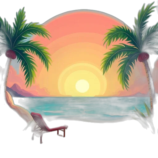 furniture, umbrella, concept art, vaporwave transparent PNG cut-out