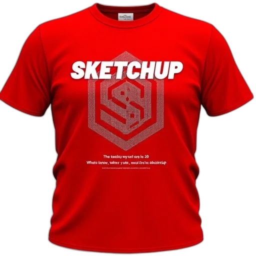 3d render, concept art, red, t-shirt transparent PNG cut-out