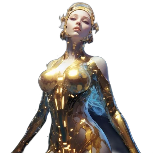 dress, jewelry, crown, staff transparent PNG cut-out