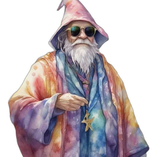 staff, hat, jacket, dragon transparent PNG cut-out