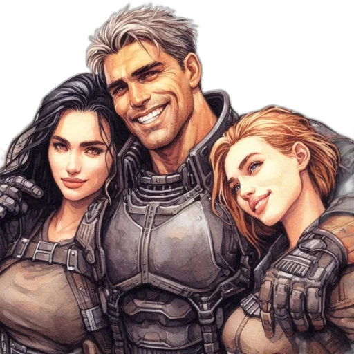 comic book art, concept art, fantasy art, watercolor transparent PNG cut-out