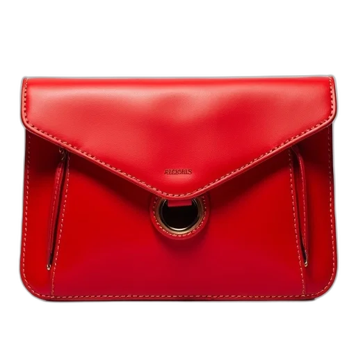 red, front, view, leather transparent PNG cut-out