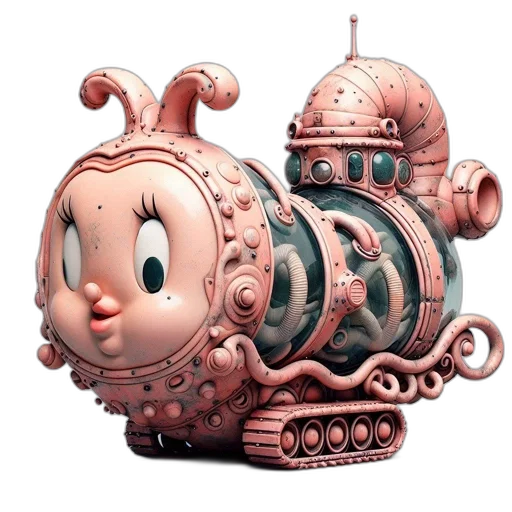 robot, creature, 3d render, concept art transparent PNG cut-out