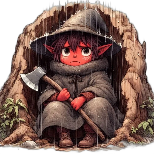 umbrella, dragon, face, creature transparent PNG cut-out