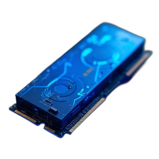 3d render, blue, memory, crucial transparent PNG cut-out