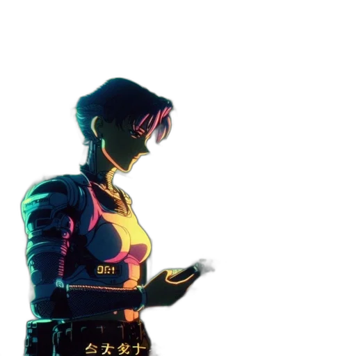 robot, jacket, mask, staff transparent PNG cut-out