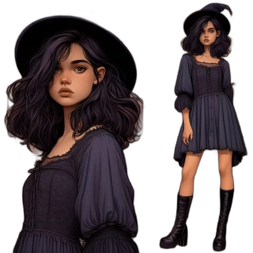dress, hat, concept art, fantasy art transparent PNG cut-out