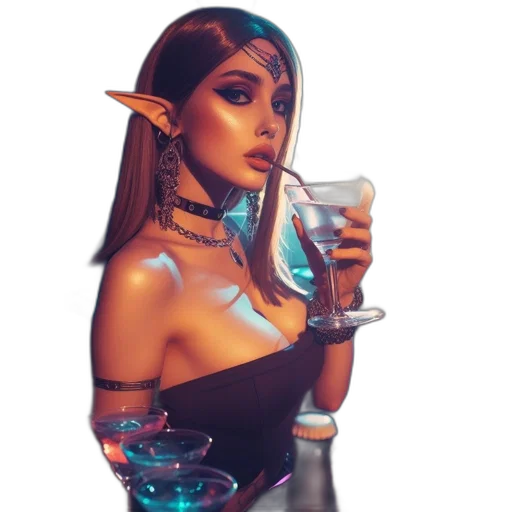 dress, bottle, dragon, mask transparent PNG cut-out
