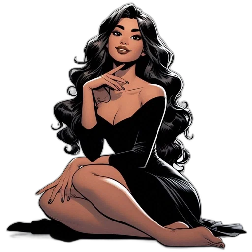 dress, comic book art, cartoon, concept art transparent PNG cut-out