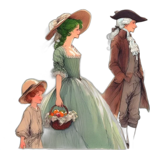 dress, hat, watercolor, concept art transparent PNG cut-out