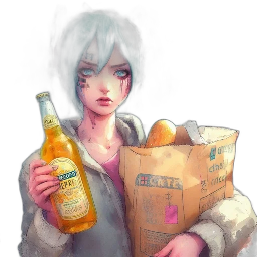 food, bottle, robot, jacket transparent PNG cut-out