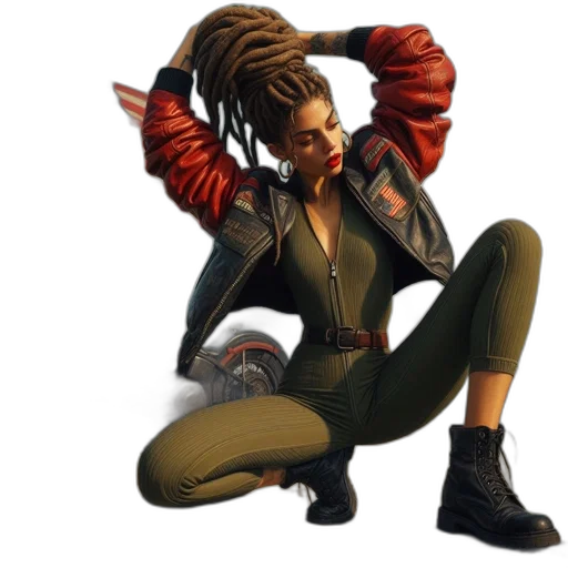 jacket, concept art, cyberpunk, comic book art transparent PNG cut-out