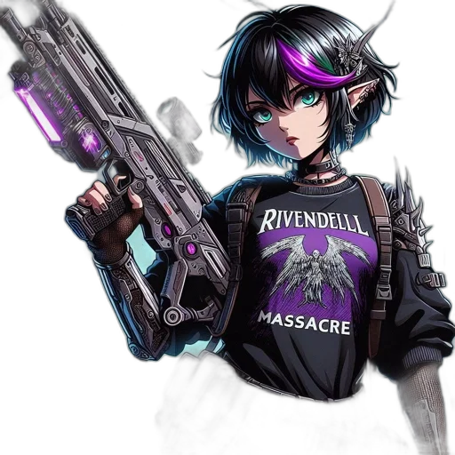 weapon, cyberpunk, fantasy art, concept art transparent PNG cut-out