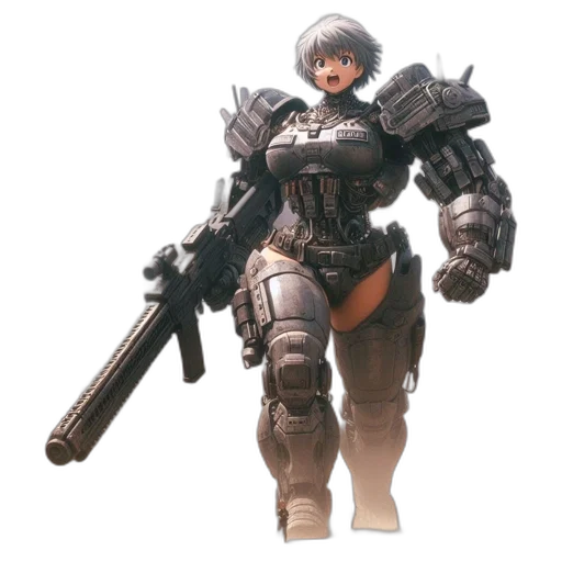 weapon, robot, concept art, 3d render transparent PNG cut-out