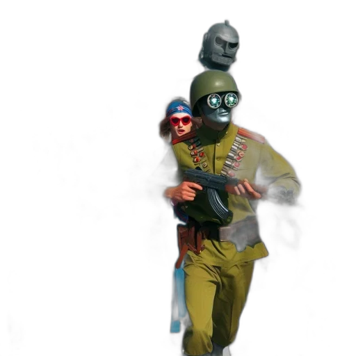 mask, weapon, jacket, staff transparent PNG cut-out