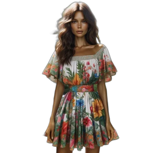 dress, photorealistic, 3d render, woman transparent PNG cut-out