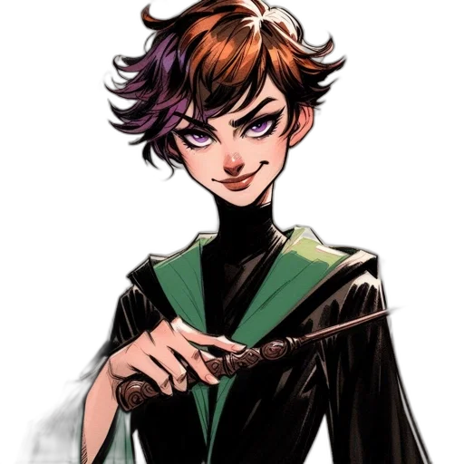 staff, hair, weapon, comic book art transparent PNG cut-out