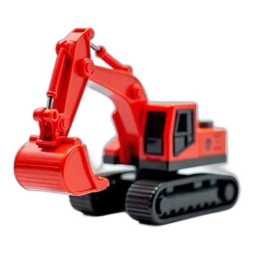robot, 3d render, red, black transparent PNG cut-out