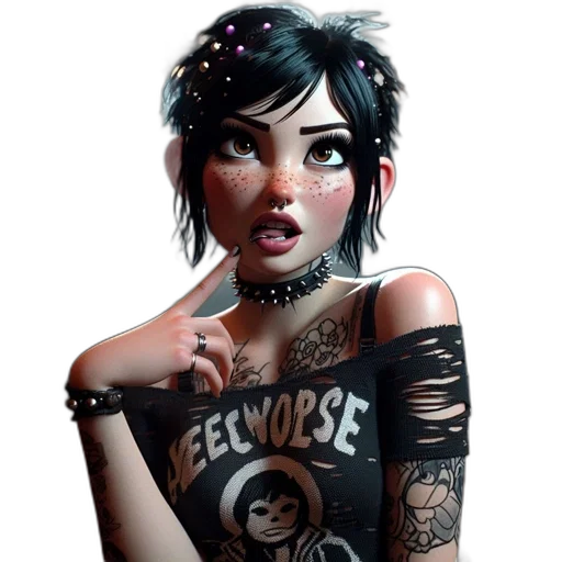 dress, face, jewelry, comic book art transparent PNG cut-out