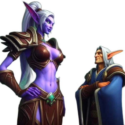 concept art, fantasy art, 3d render, two transparent PNG cut-out