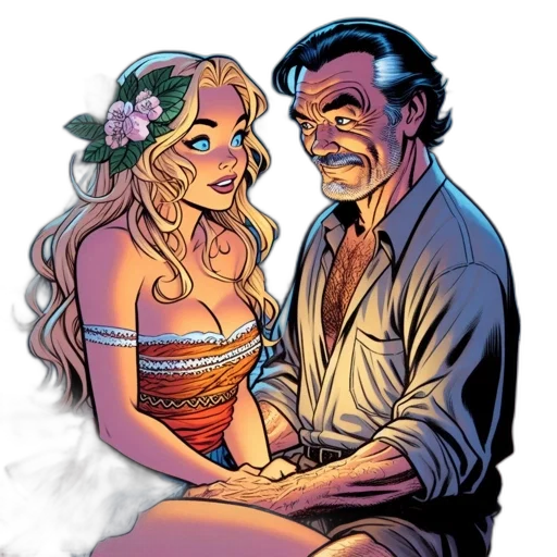 comic book art, concept art, cartoon, underwater transparent PNG cut-out