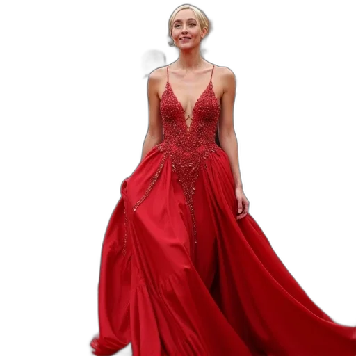 dress, red, blonde, actress transparent PNG cut-out