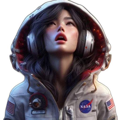jacket, face, concept art, photorealistic transparent PNG cut-out