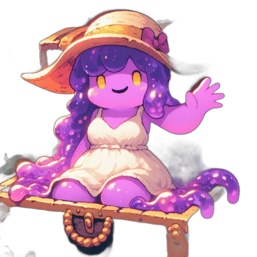 staff, hat, dress, creature transparent PNG cut-out
