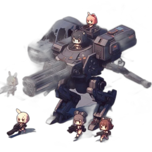 weapon, robot, concept art, pixel art transparent PNG cut-out